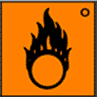 Das Gefahrensymbol brandfördernd zeigt einen Feuerkranz