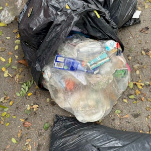 Illegal entsorgte Müllsäcke in der Ruhrtalstraße vergrössern