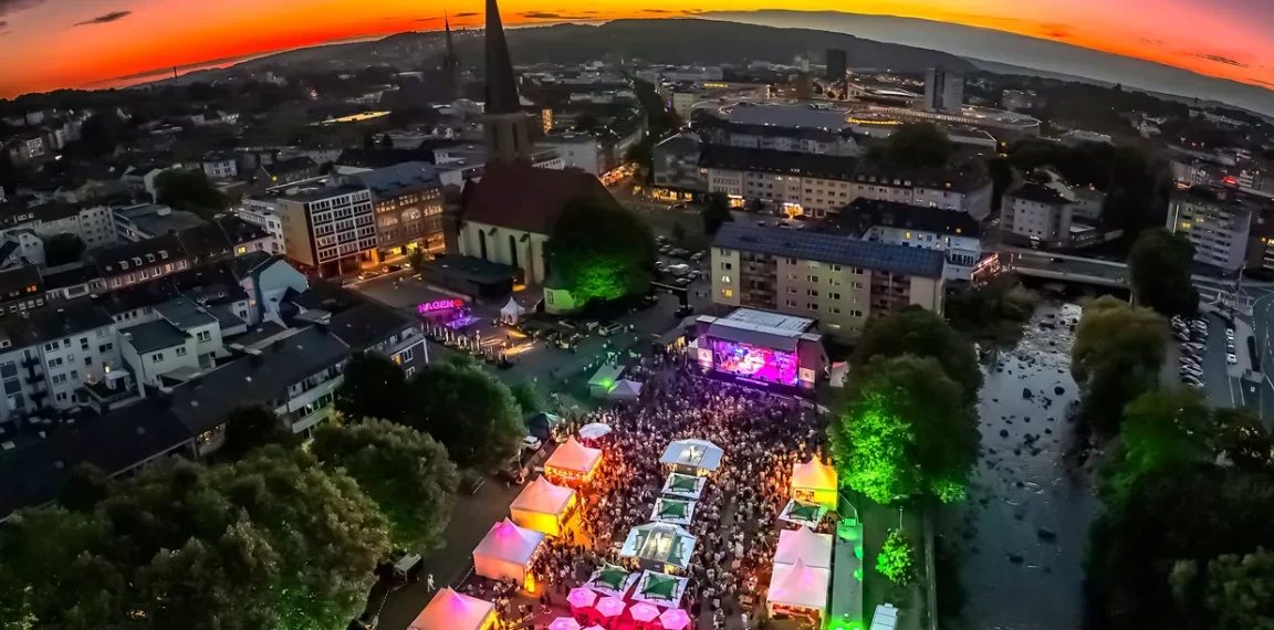 Veranstaltungsgelände des Springefestes von oben